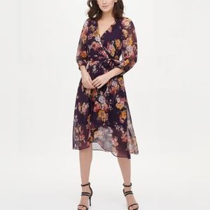 DKNY Dress, Sz 8, Floral Purple